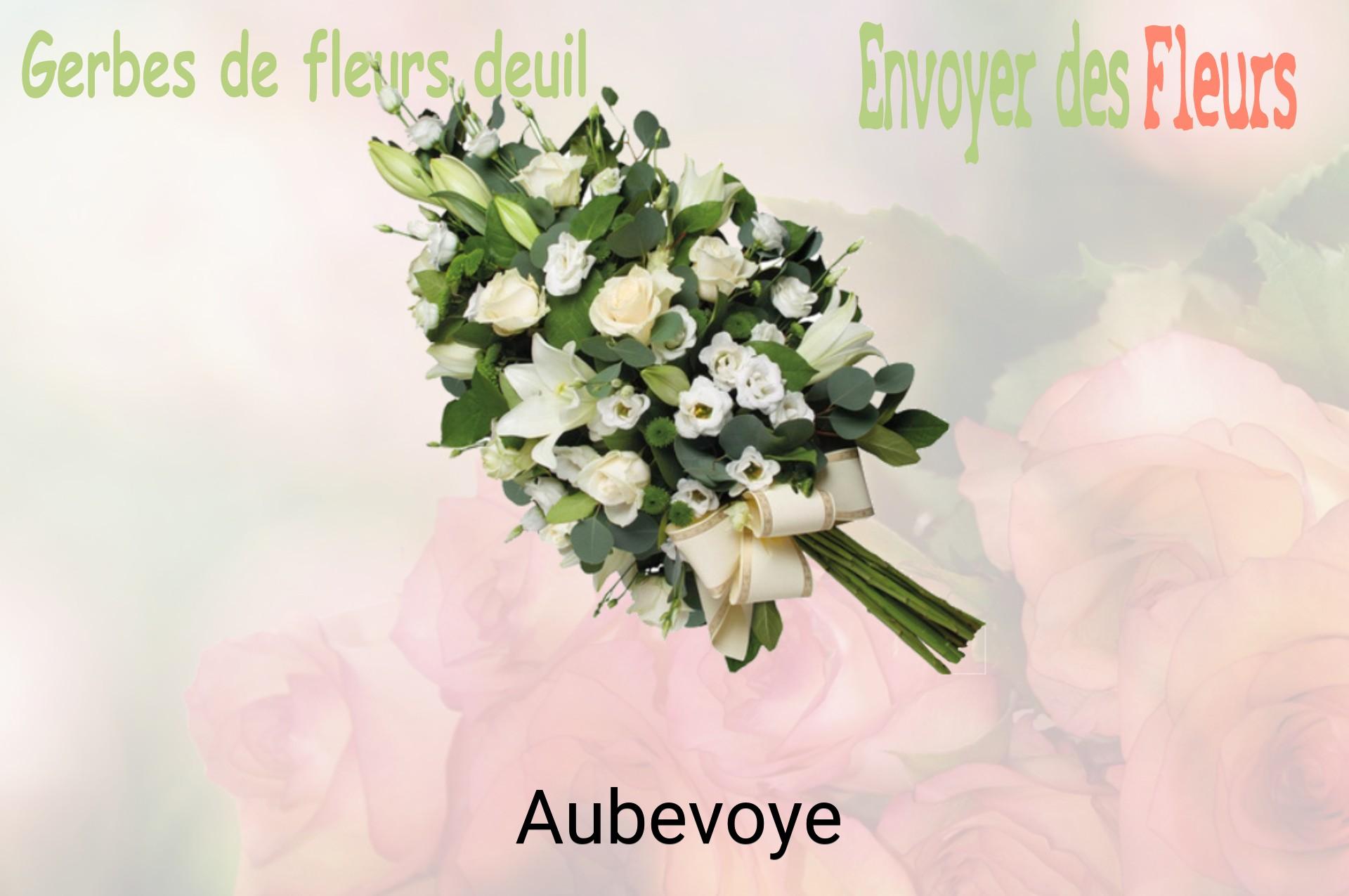 Gerbe de fleurs de deuil livrée à Aubevoye